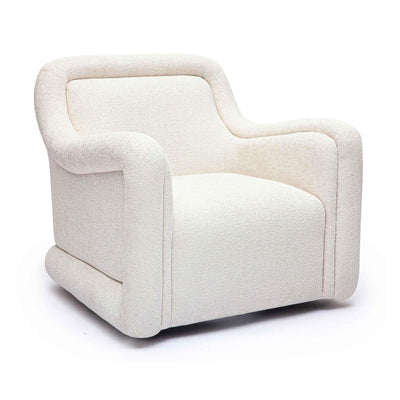 TOV Furniture Charli Cream Basketweave Chenille Swivel Chair