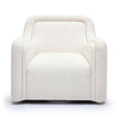 TOV Furniture Charli Cream Basketweave Chenille Swivel Chair
