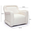 TOV Furniture Charli Cream Basketweave Chenille Swivel Chair