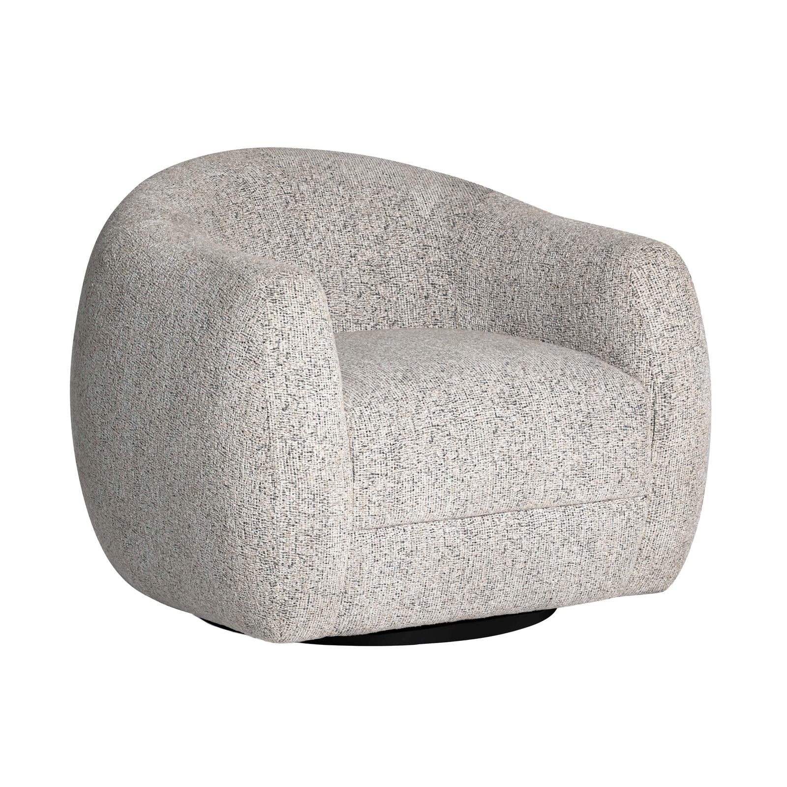 TOV Furniture Judy Black and White Woven Fabric Swivel Chair