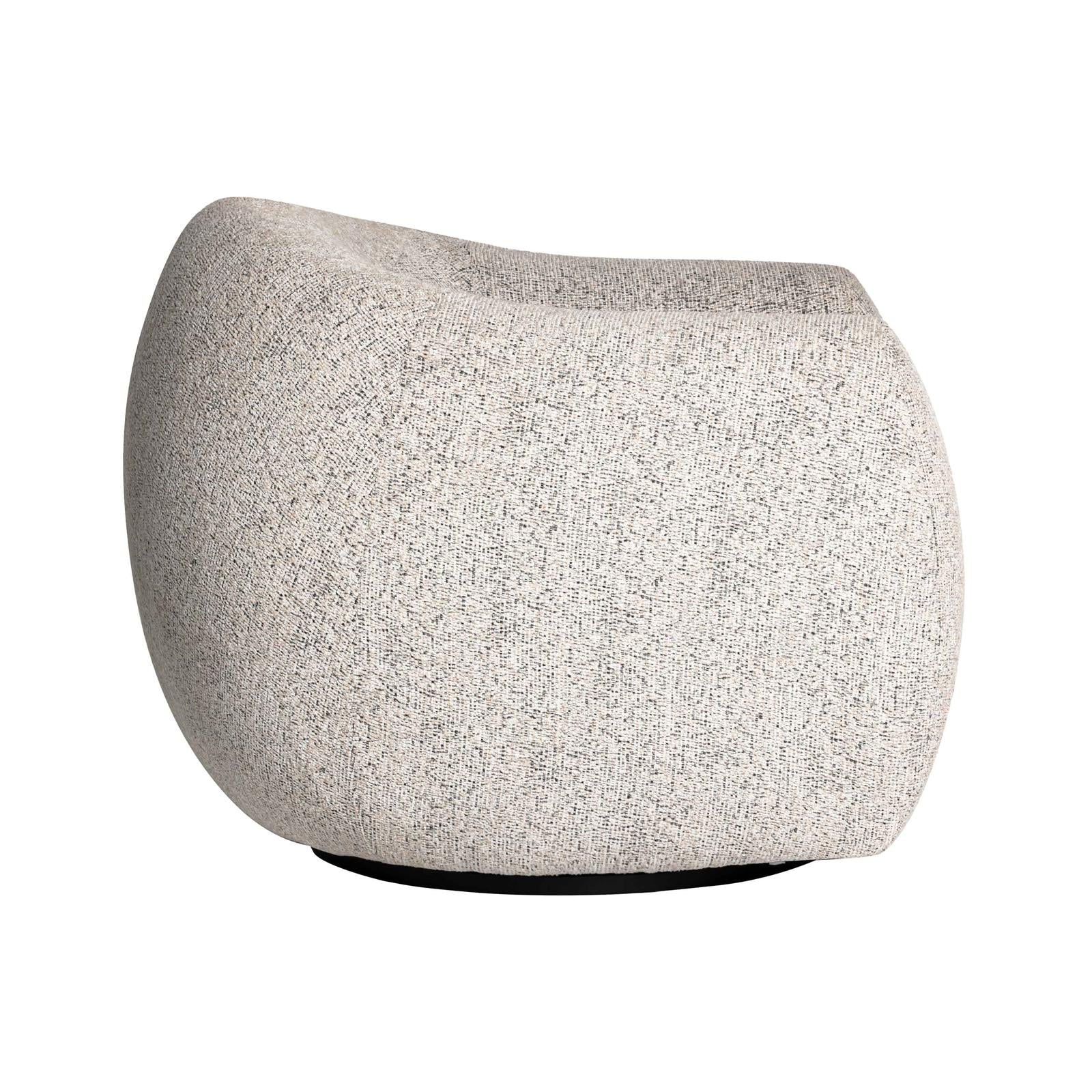TOV Furniture Judy Black and White Woven Fabric Swivel Chair