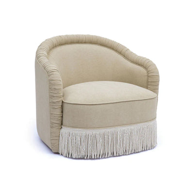 TOV Furniture Pamela Tan Performance Chenille Tasseled Lounge Accent Chair