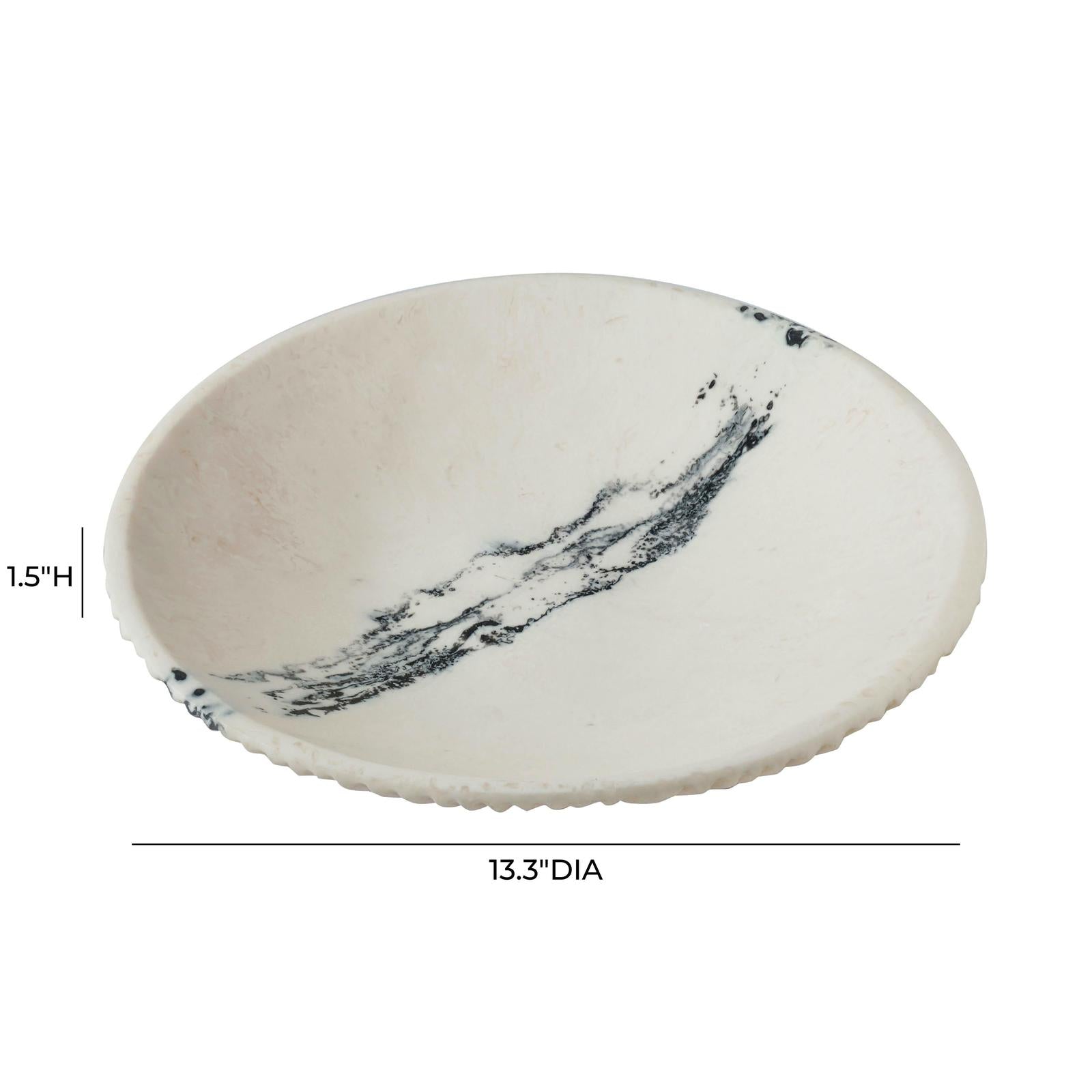 TOV Furniture Ikani  Black & White Resin Serving Plate