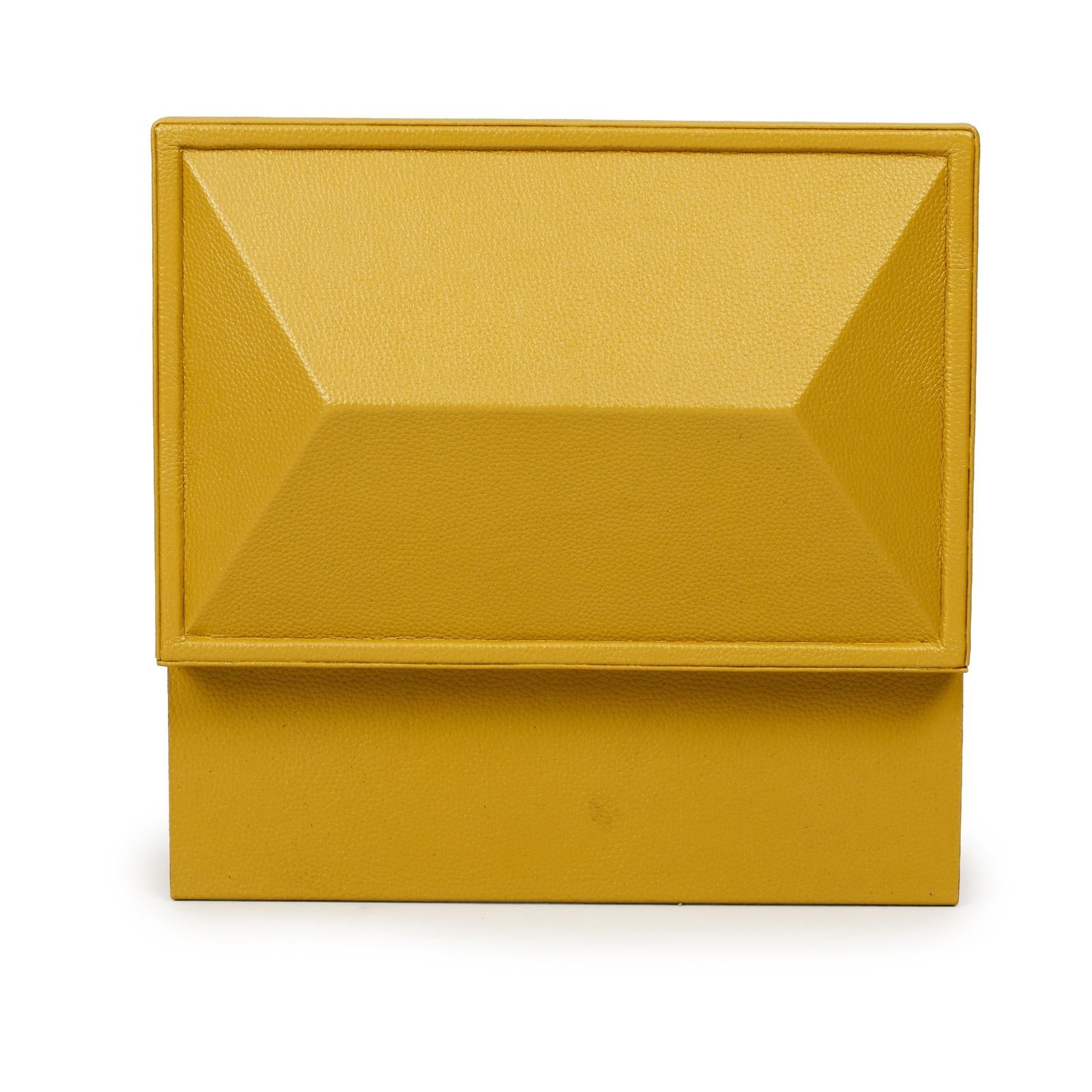 TOV Furniture Knox Mustard Yellow Vegan Leather Contract-Grade Jewelry Box