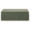 TOV Furniture Eton Ribbed Green Vegan Leather Contract-Grade Storage Box