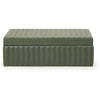 TOV Furniture Eton Ribbed Green Vegan Leather Contract-Grade Storage Box