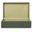 TOV Furniture Eton Ribbed Green Vegan Leather Contract-Grade Storage Box