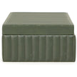 TOV Furniture Eton Ribbed Green Vegan Leather Contract-Grade Storage Box