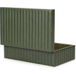 TOV Furniture Eton Ribbed Green Vegan Leather Contract-Grade Storage Box