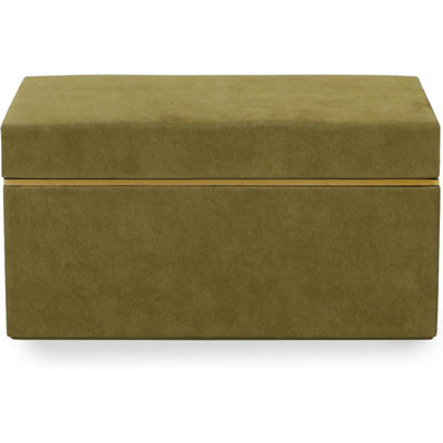 TOV Furniture Pisa Green Vegan Suede Contract-Grade Storage Box