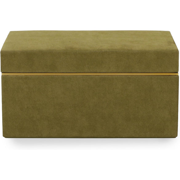 TOV Furniture Pisa Green Vegan Suede Contract-Grade Storage Box