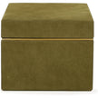 TOV Furniture Pisa Green Vegan Suede Contract-Grade Storage Box