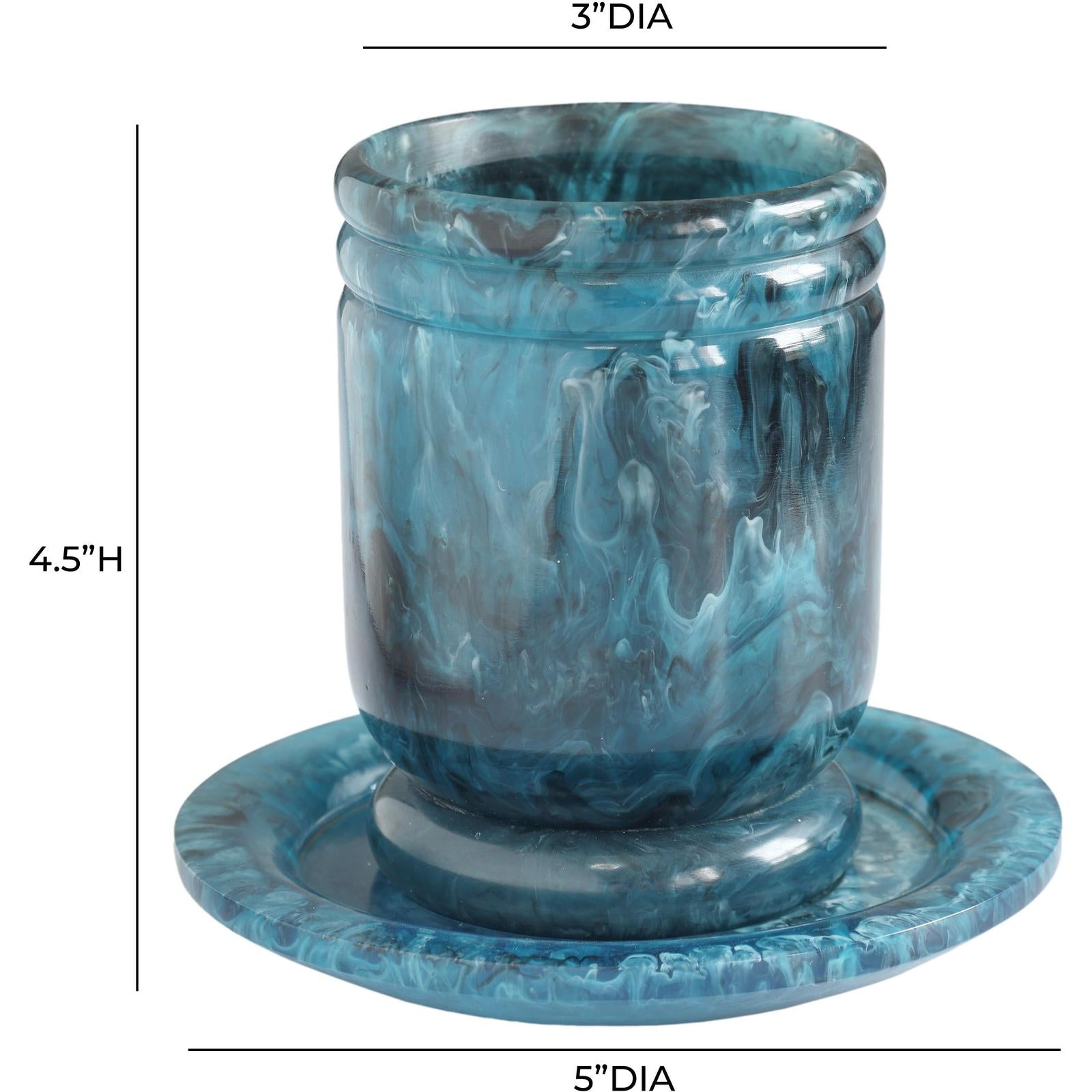 TOV Furniture Channeled Swirl Resin Kiddush Cup