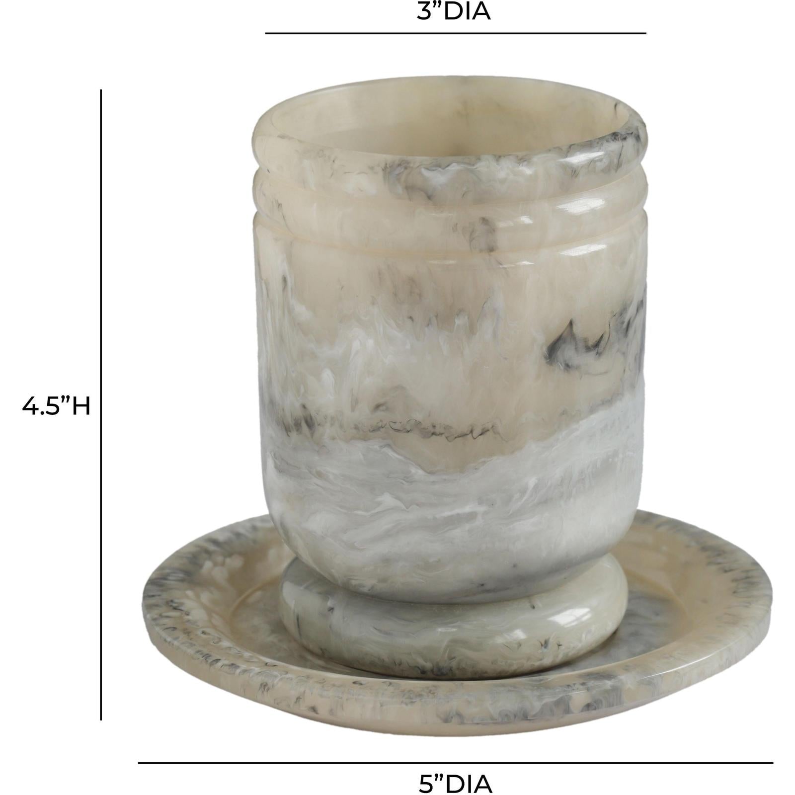 TOV Furniture Channeled Swirl Resin Kiddush Cup