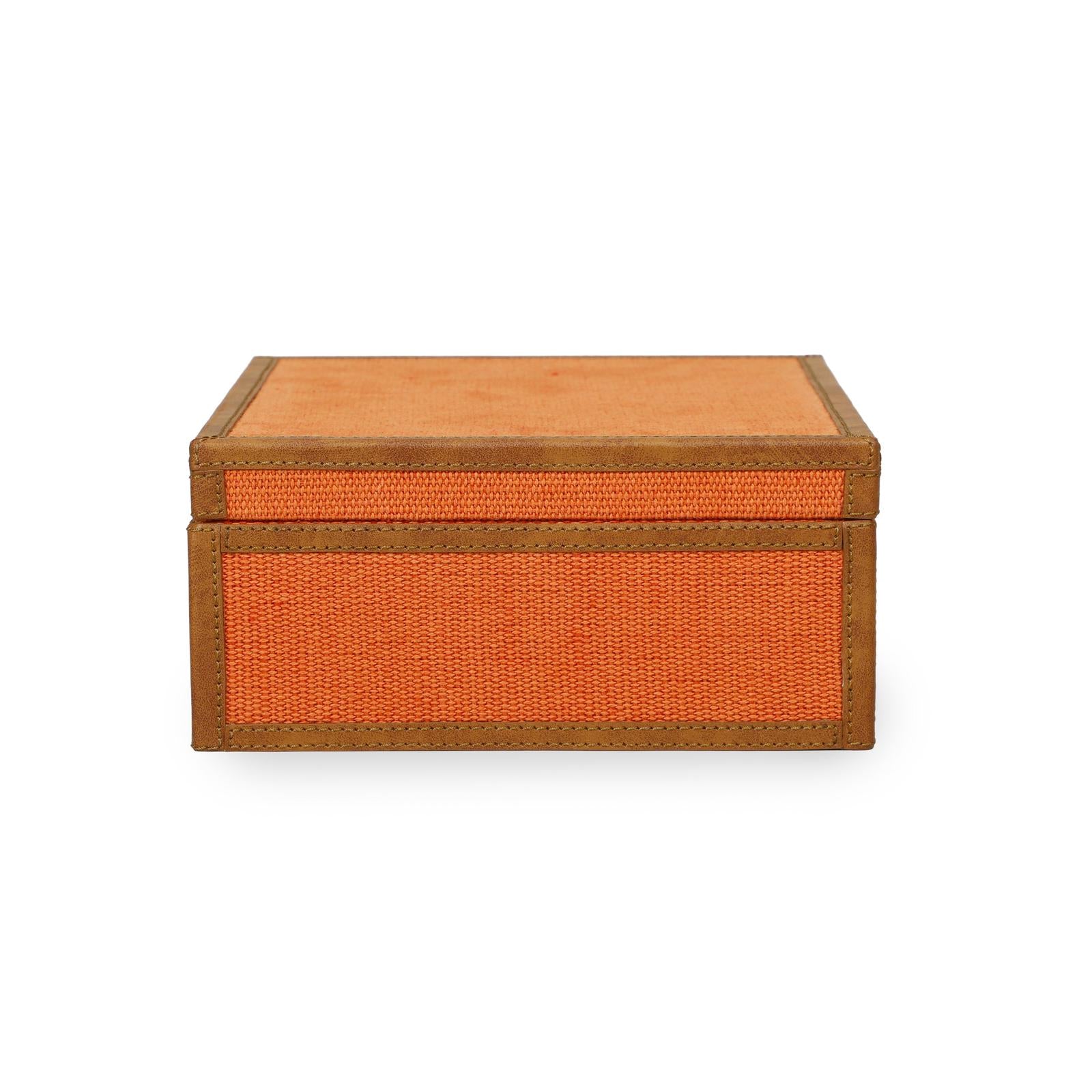 TOV Furniture Acre Orange Cotton Jute Contract-Grade Jewelry Box