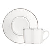 Christofle Albi Porcelain Tea/Coffee Cup And Saucer Platinum