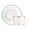 Christofle Albi Porcelain Tea/Coffee Cup And Saucer Platinum