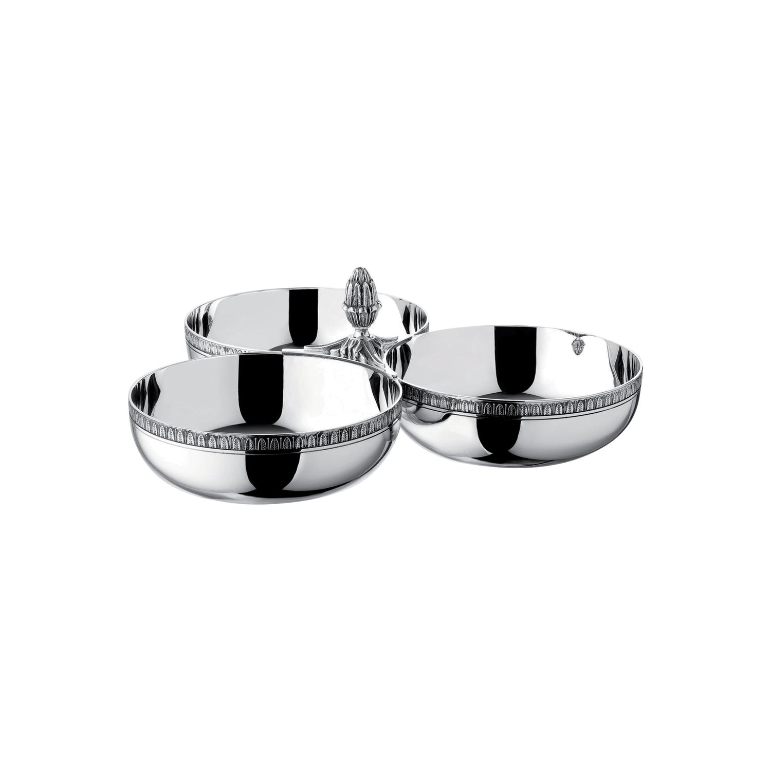 Christofle Malmaison Silver-Plated 3-Bowl Server