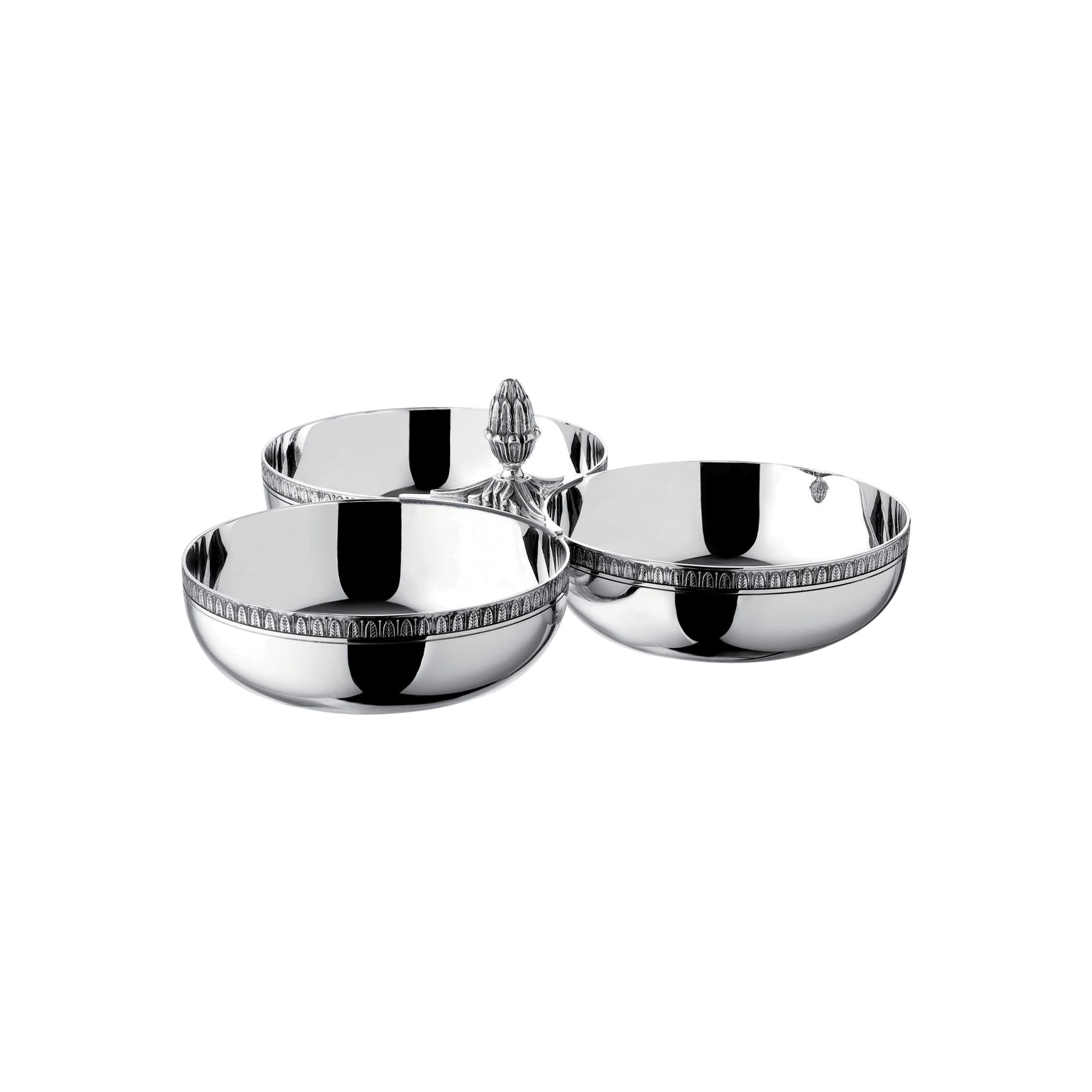 Christofle Malmaison Silver-Plated 3-Bowl Server