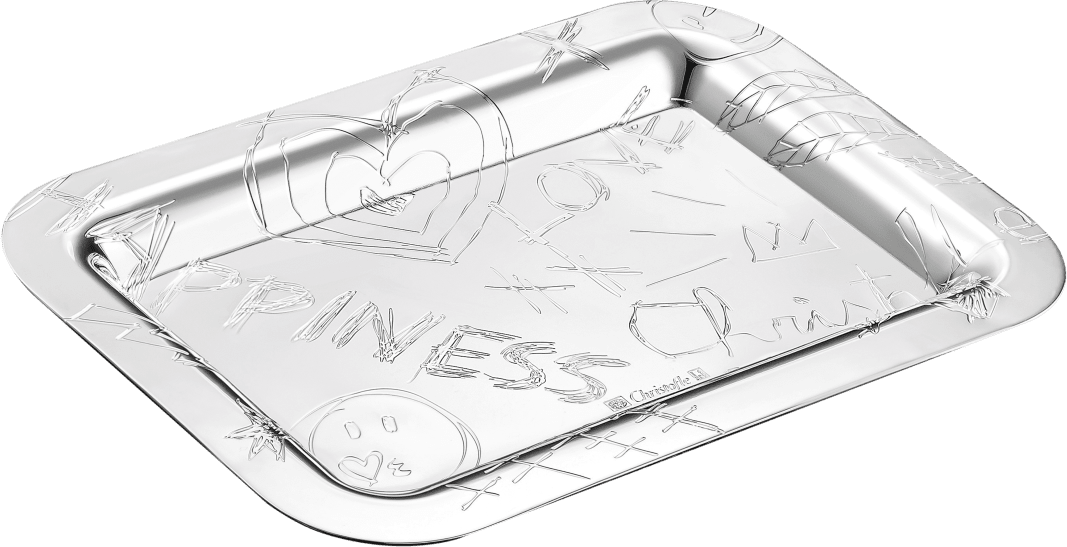 Christofle Graffiti Silver-Plated Tray