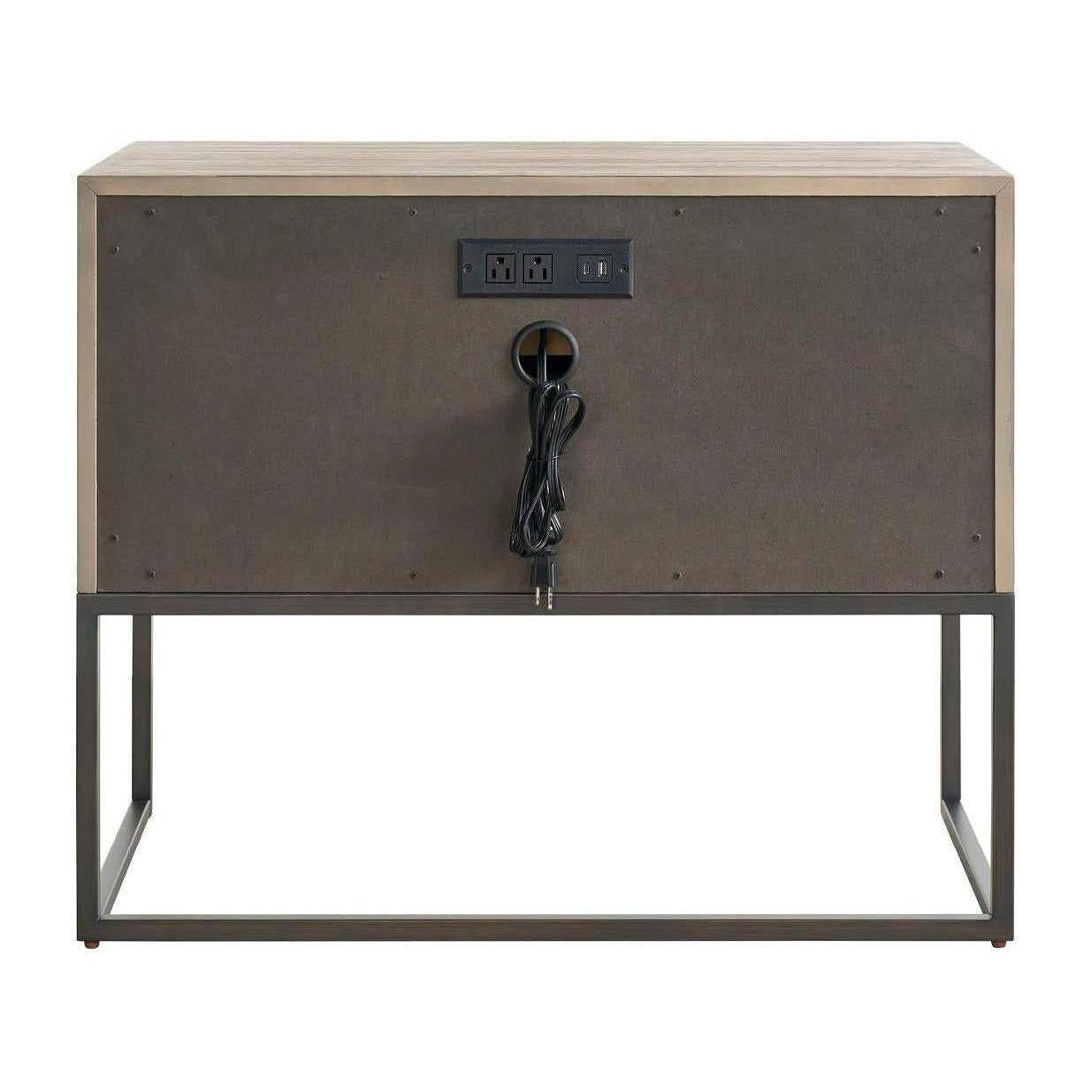 Universal Furniture Dwell Boulder Metal Base Nightstand