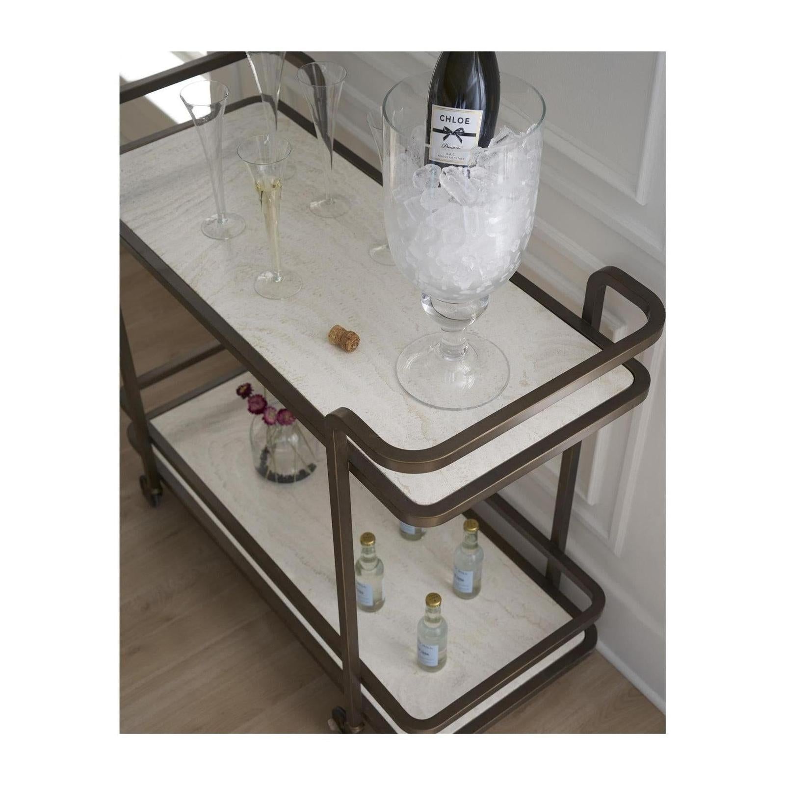 Universal Modern Sable & Desert Aged Gold Bar Cart