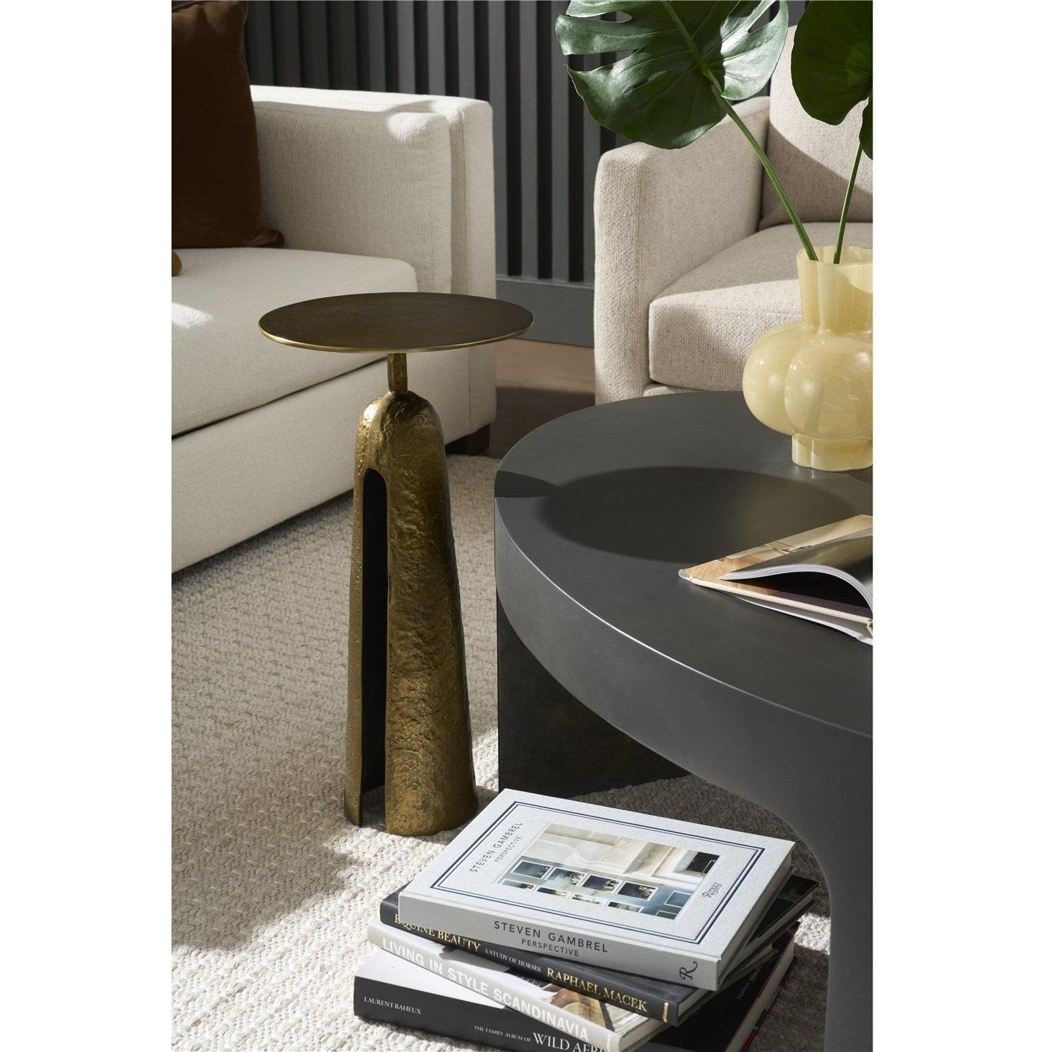 Universal Modern Sable & Desert Metal Martini Table - Gold
