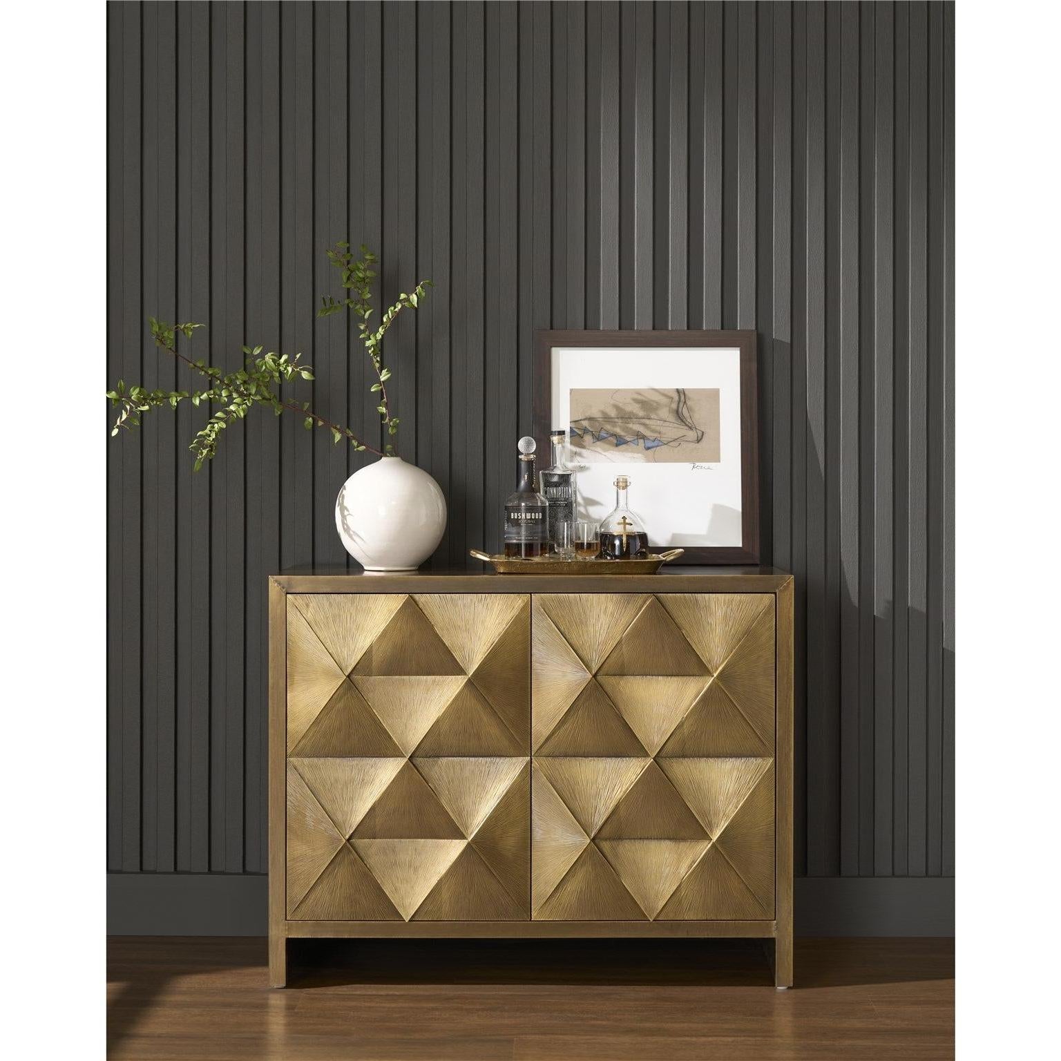 Universal Modern Sable & Desert Origami Hall Chest