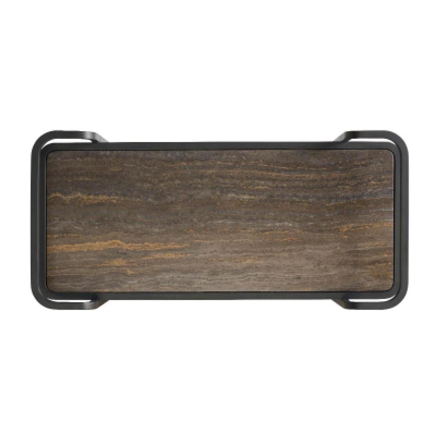 Universal Modern Sable & Desert Smoked Bronze Bar Cart
