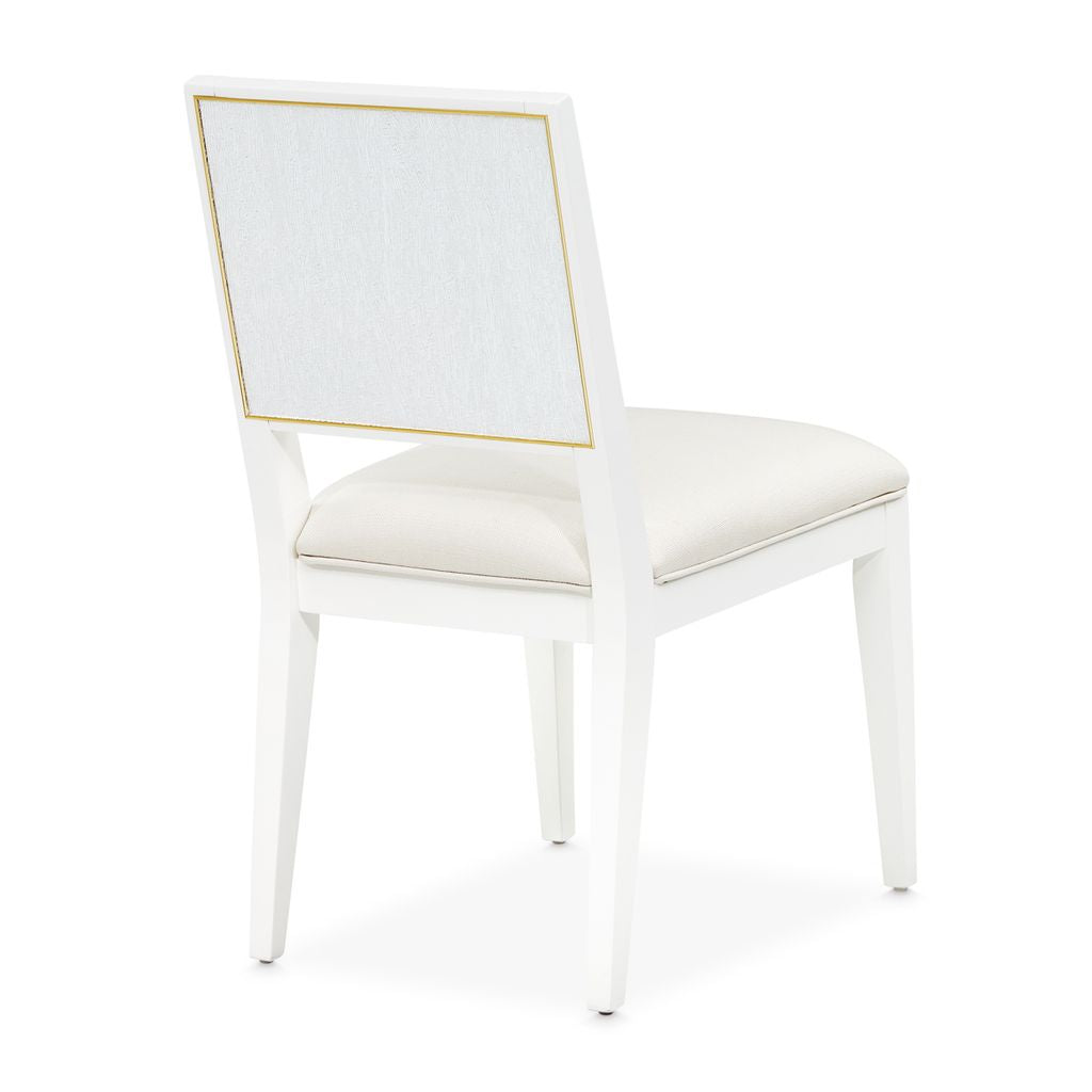 Michael Amini Palm Gate Side Chair - Cloud White - Set of 2