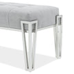Michael Amini Rose Velvet Accent Bench - Gray/Chrome