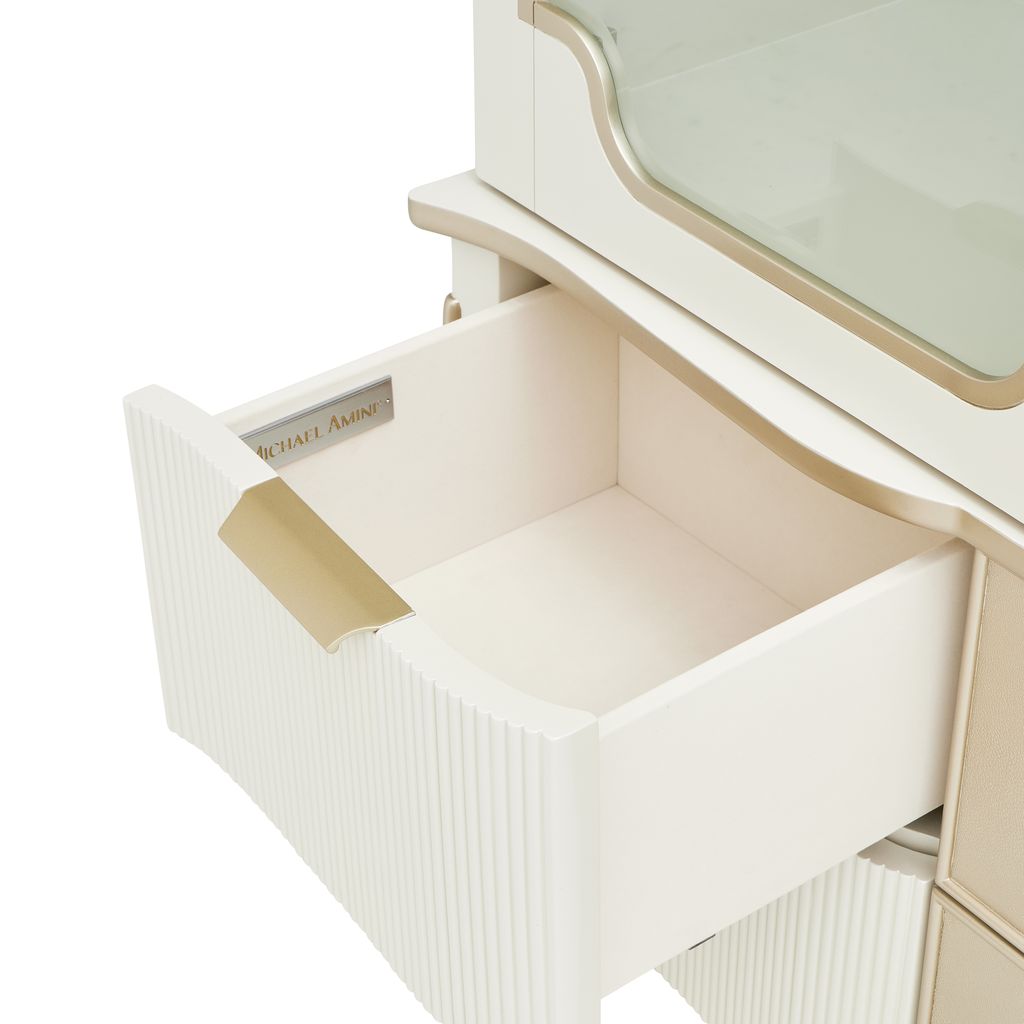 Michael Amini La Marisia Display Cabinet - Creamy Pearl