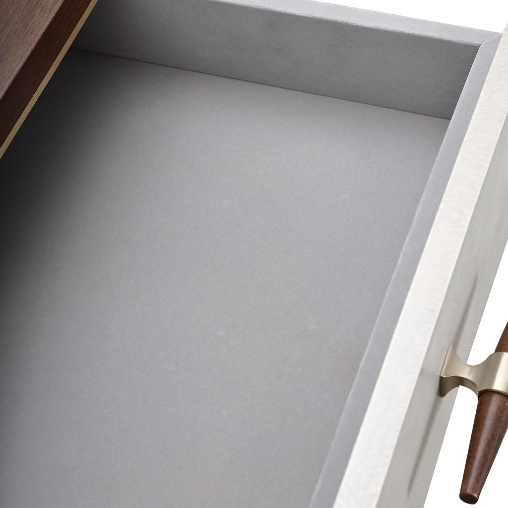 Michael Amini Houston Vanity Table with Mirror - Walnut