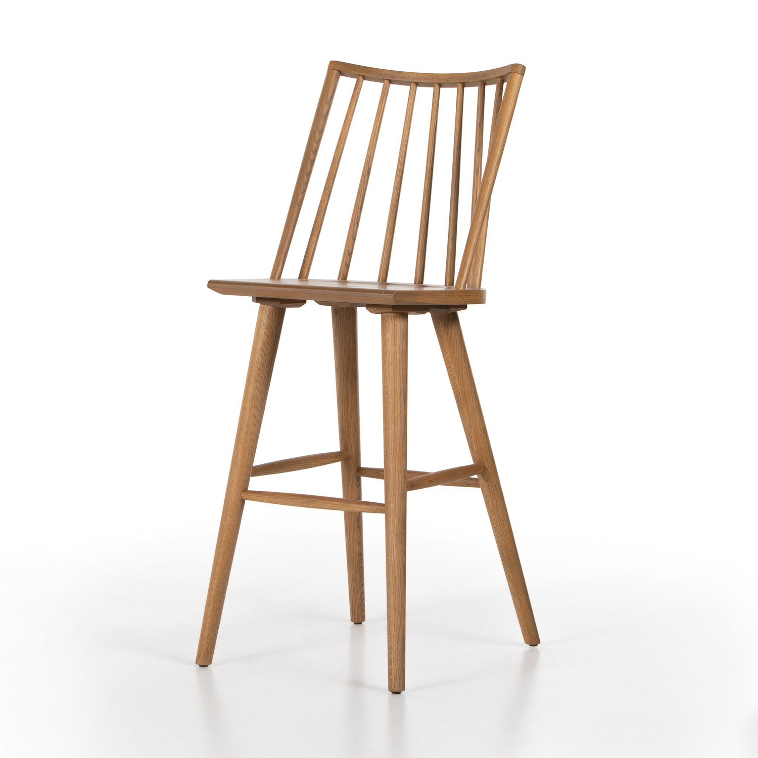Four Hands Lewis Windsor Bar + Counter Stool Sandy Oak