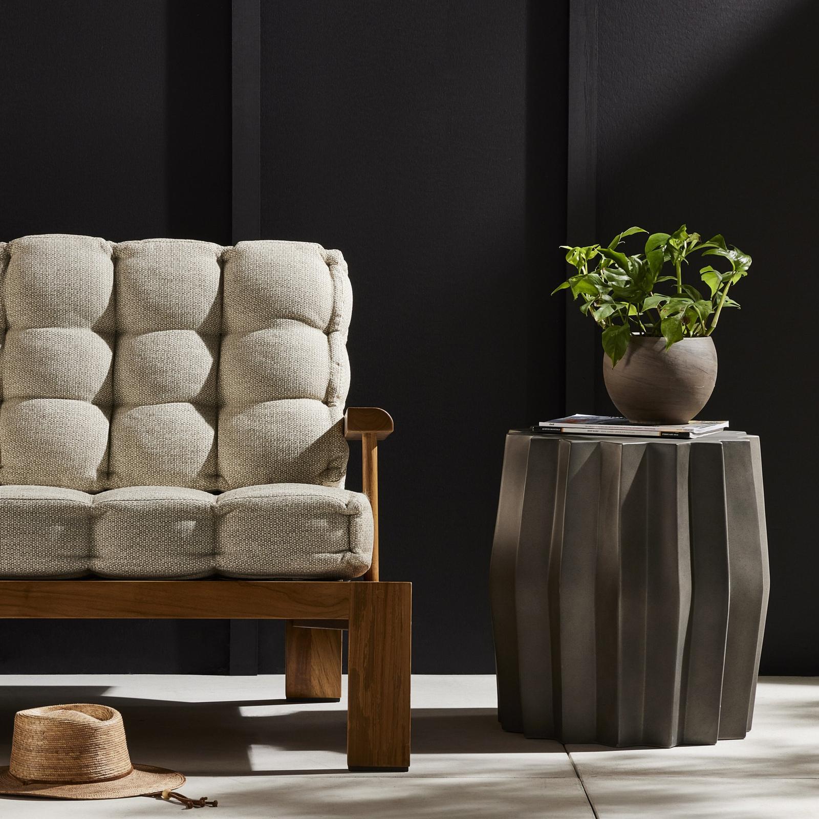 Gem Outdoor End Table-Dark Grey