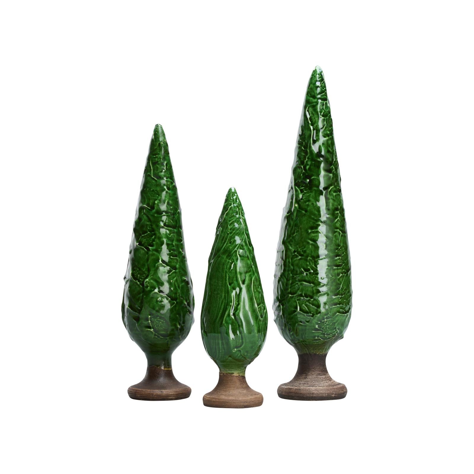 Wildwood Cypress Tree Sculptures, Set of 3