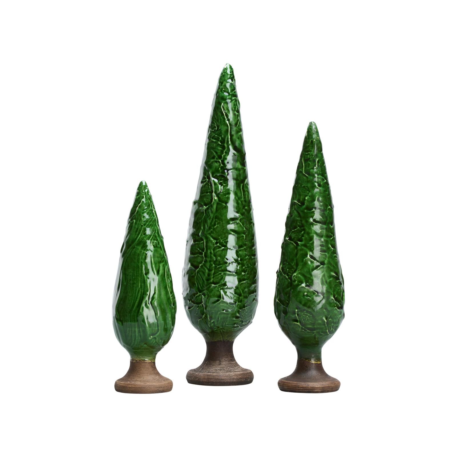 Wildwood Cypress Tree Sculptures, Set of 3