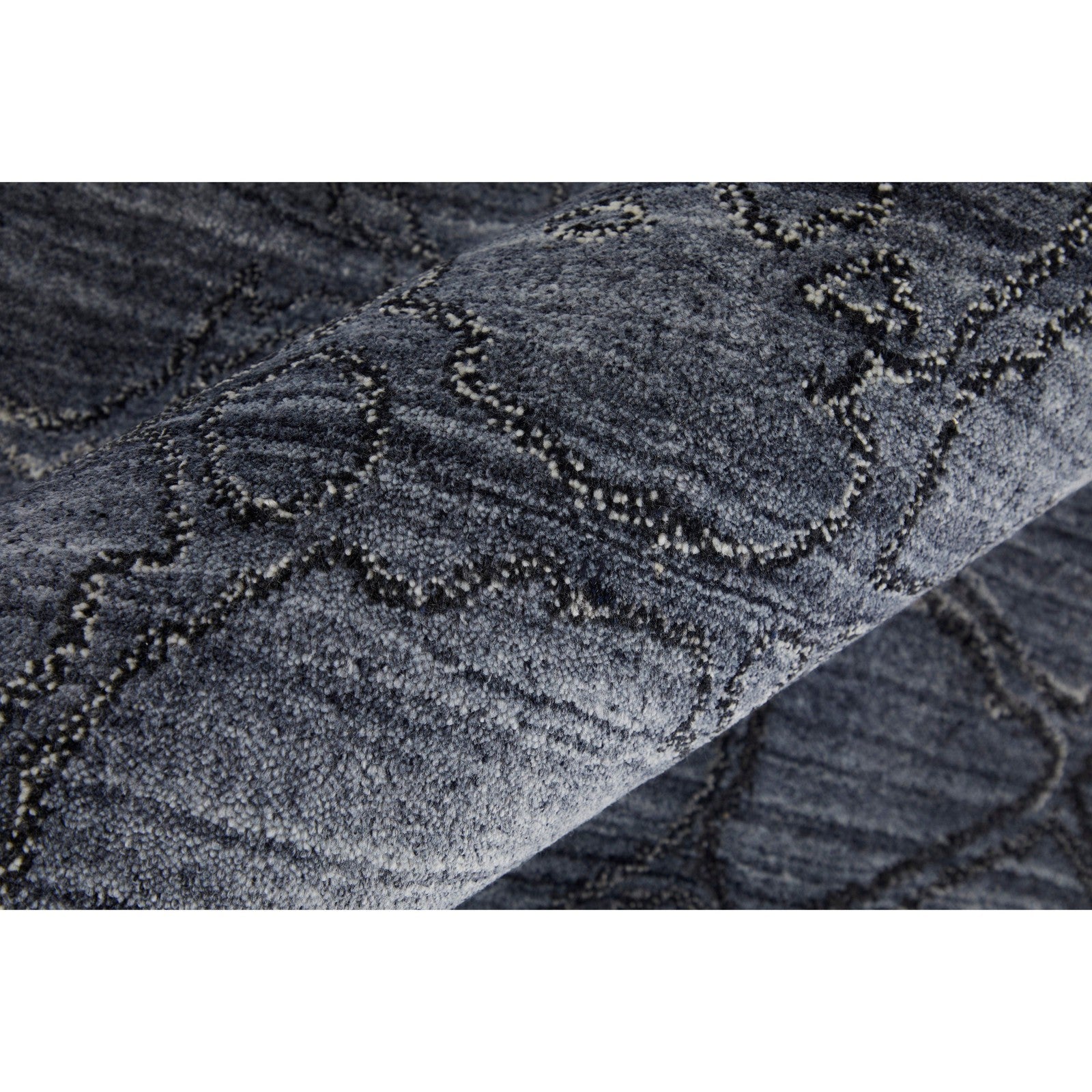 Feizy Whitton 8892F Modern Abstract Rug in Gray/Blue