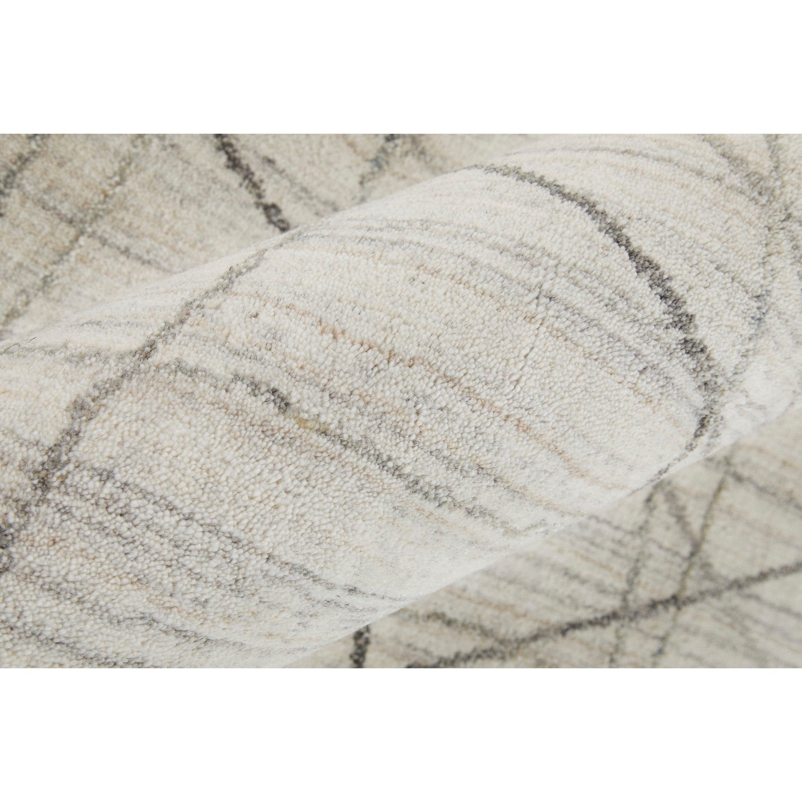 Feizy Whitton 8894F Modern Abstract Rug in Ivory/Gray