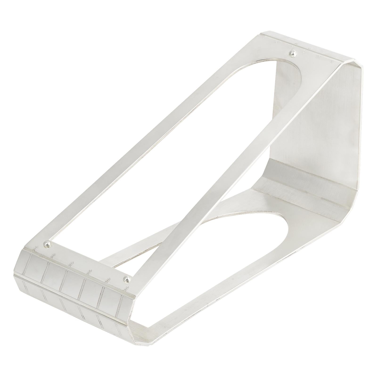 Christofle Graphik Silver Plated Wine Bottle Holder Graphik