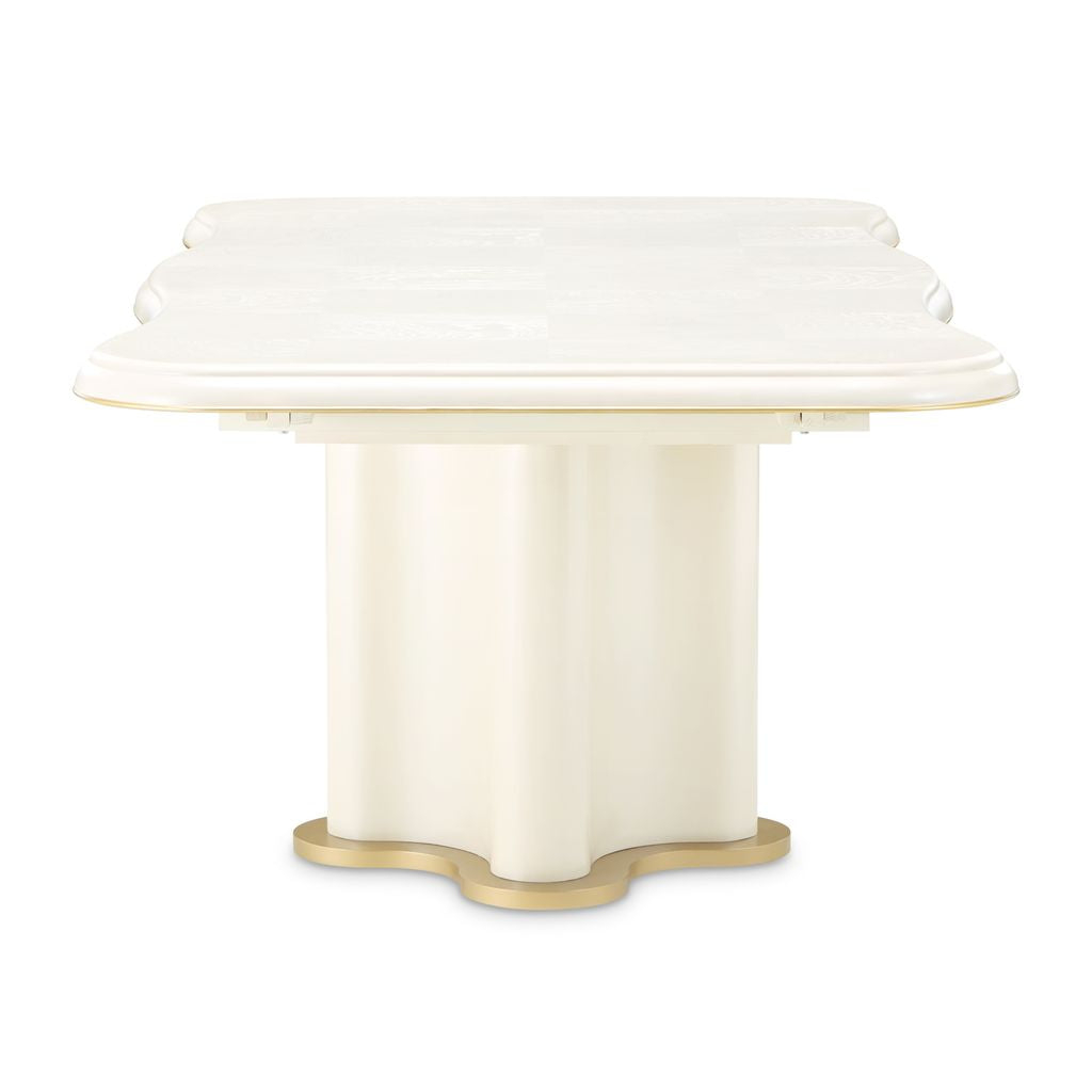 Michael Amini La Terrazza Double Pedestal Dining Table - Creamy Pearl