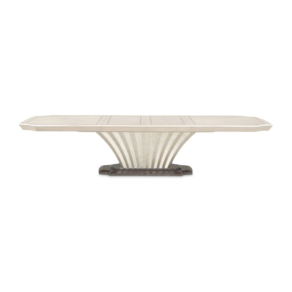 Michael Amini Fantosini Pedestal Dining Table - Silver Mist