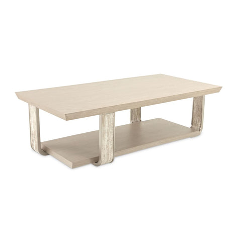 Michael Amini Lotus Bay Rectangular Cocktail Table - Sand