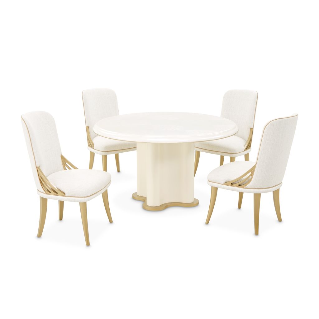 Michael Amini La Terrazza 54" Round Dining Table - Creamy Pearl