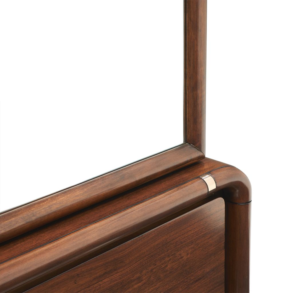 Michael Amini Mason Park Offset Chest with Storage Mirror - Umber