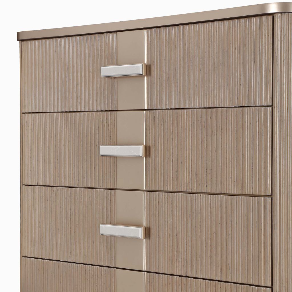 Michael Amini West Kensington Highboy Chest - Sea Salt Caramel