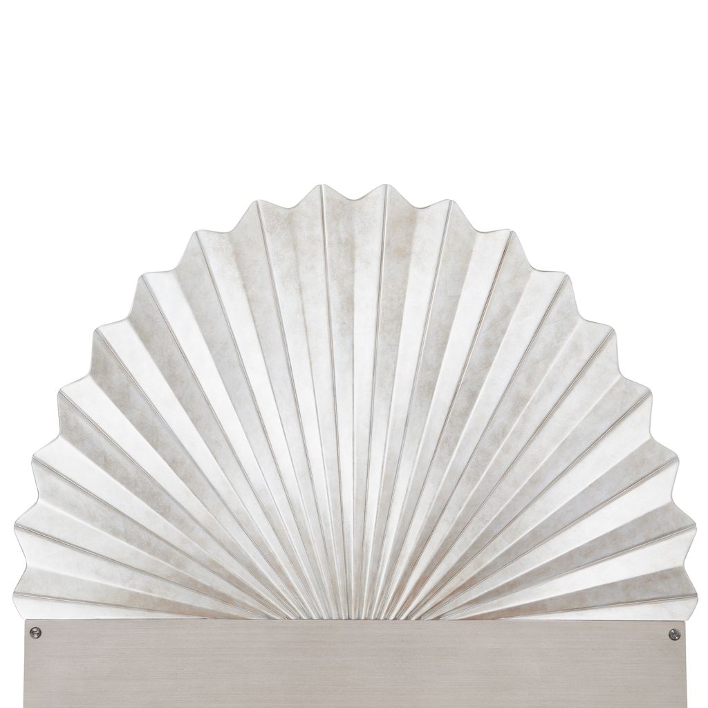 Michael Amini Fantosini King Fan Bed - Silver Leaf