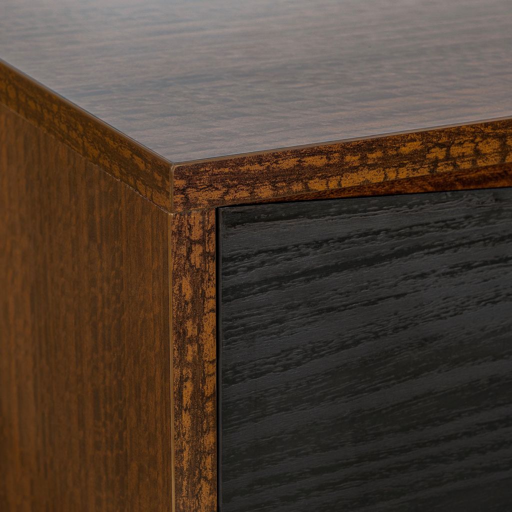 Michael Amini Kayner 2-Drawer Nightstand - Charcoal