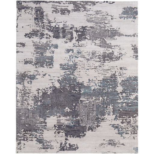 Feizy Zarah 8917F Modern Abstract Rug in Ivory/Gray/Blue