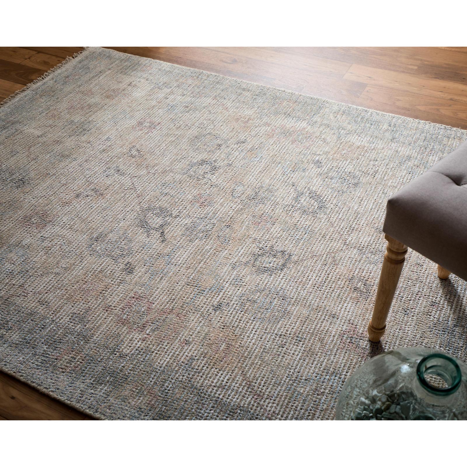 Feizy Caldwell 8976F Transitional Floral & Botanical Rug in Ivory/Tan/Blue